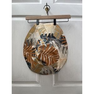 Hats for Healing Wide Brim Reversible Orange And Tropical Leaf Hat Made Is‎ USA